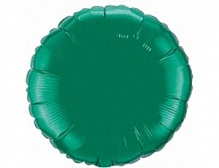FM 9" круг Зеленое МИНИ без рисунка фольгированный шар