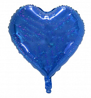 K 18" сердце Синее Blue Фольгированое
