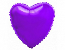 FM 4" сердце-микро Фиолетовый без рисунка фольгированный шар