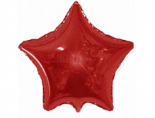 FM 9" звезда Красная МИНИ без рисунка фольгированный шар