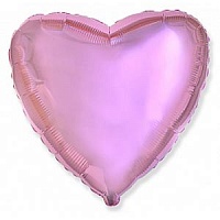 FM 18" сердце Светло-розовый Металлик без рисунка фольгированный шар